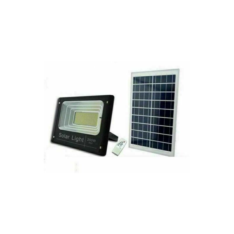 Image of 200 Watt Faro Led Crepuscolare Con Pannello Solare Fotovoltaico Ip67