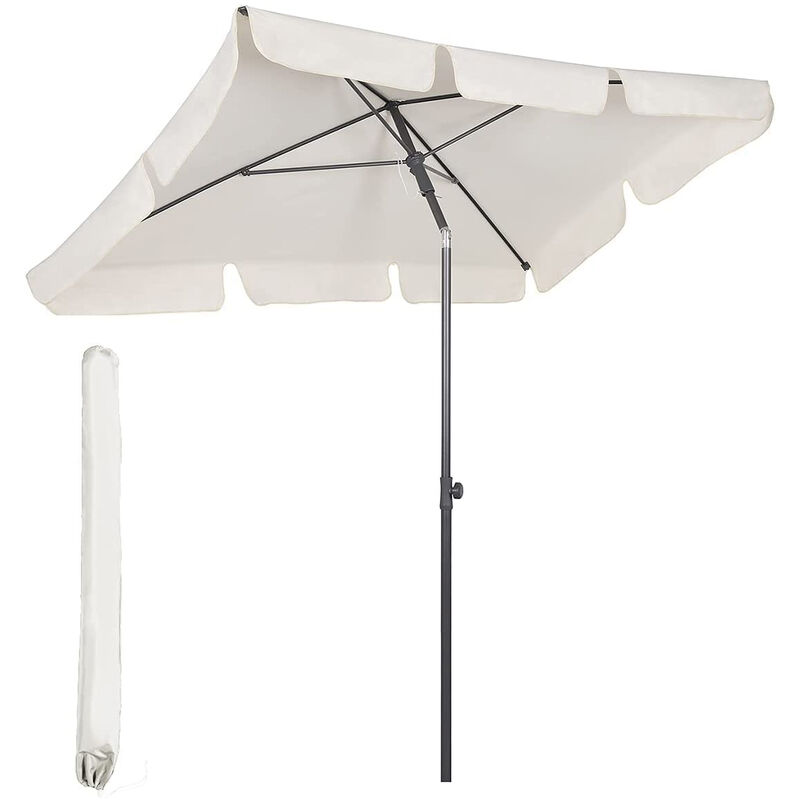 200 x 125 cm Sonnenschirm Marktschirm Rechteckig Gartenschirm