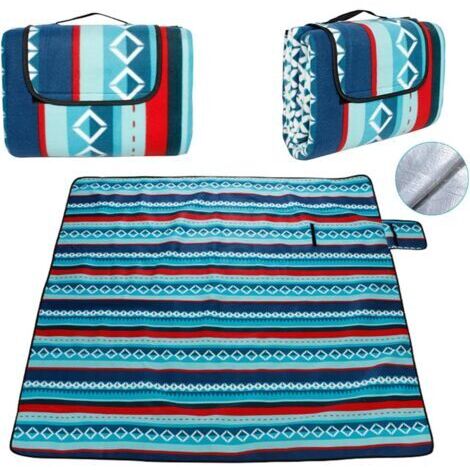200 x 200 cm Couverture Tapis de Pique-Nique, Imperméable Pliable Couverture composée de Trois Couches et avec Poignée, pour Camping Jardin Camping, randonnée et Pique-Nique
