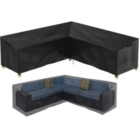 200 x 270 x 82 cm - Housse de Protection pour Meubles de Jardin en Forme de L - Imperméable - en rotin - pour canapé d'angle - pour Salon