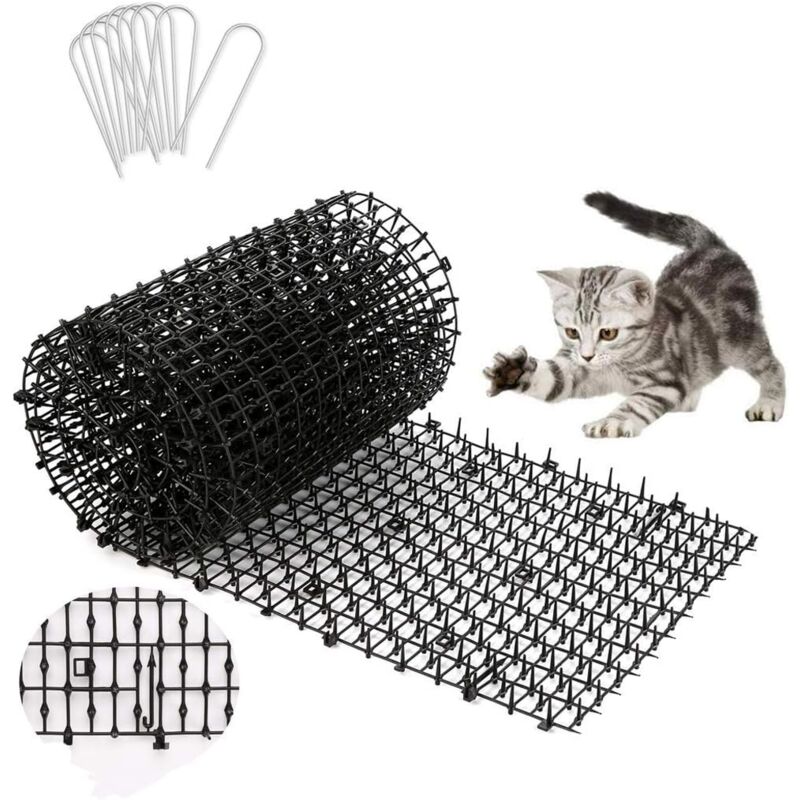 200 x 30 cm Tapis Anti-Chat avec Pointes Empêcher Les Animaux de S'approcher, WADEO Tapis Anti-Chat d'Epine Grille de Jardin Anti Chiens pour Les