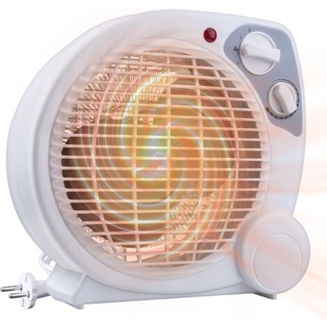 2000 W energiesparender Heizlüfter, kleiner Heizlüfter mit 2 Heizstufen, tragbarer einstellbarer Thermostat, Spiralkörper, Heiß- und Kaltbetrieb