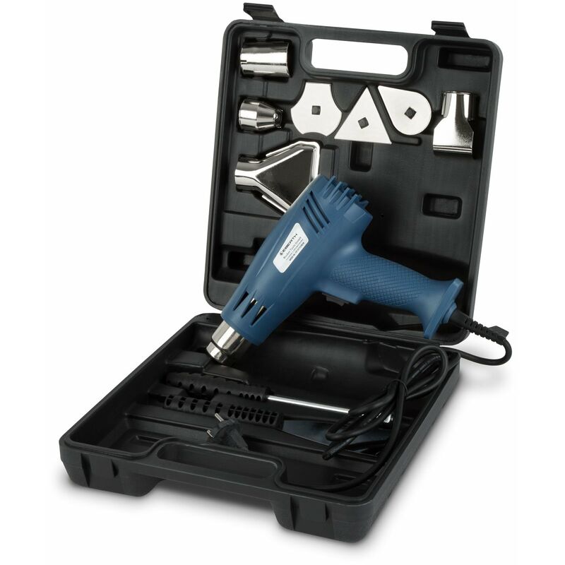 

2000 W Pistola de aire caliente con Accesorios y Maleta (2 Niveles de calor, 300°C - 600°C)