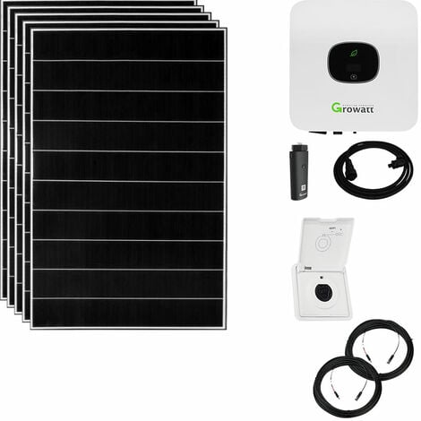2000 Watt Plug & Play Solaranlage mit Unterputzsteckdose, Growatt Wechselrichter, EcoDelta