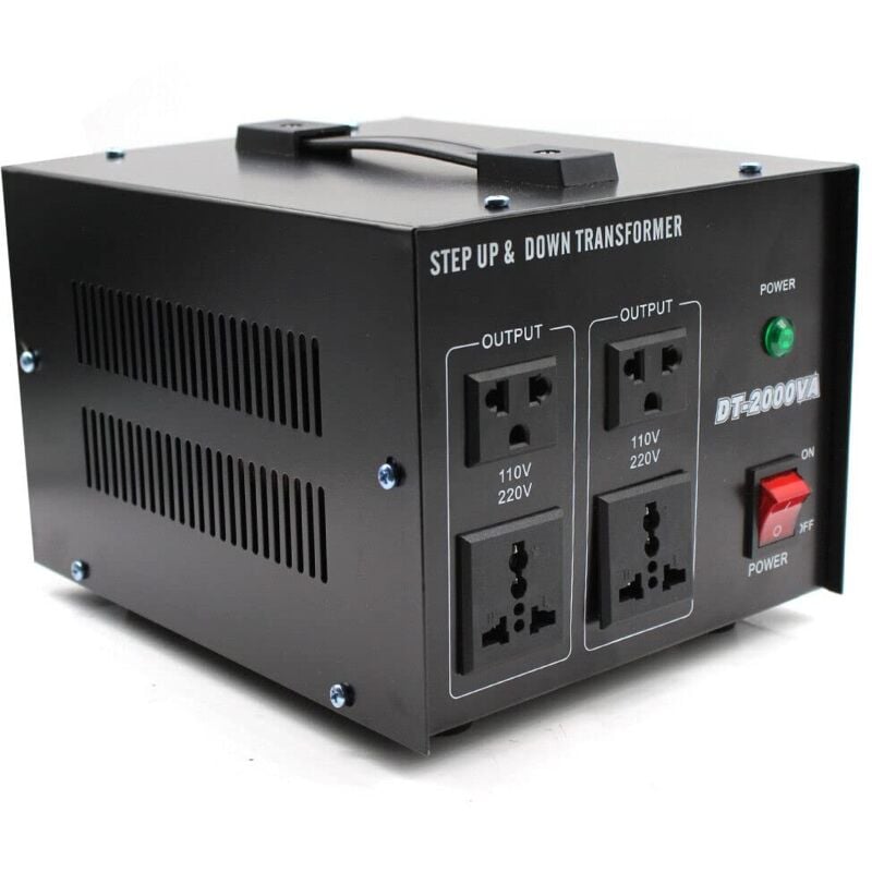 Gojoy - 2000 Watt Transformateur de tension 220V vers 110V Convertisseur,2000VA Transformateur toroïdal Step-up/down Voltage Converter