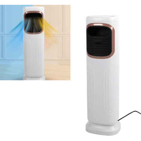 2000-Watt-Turmventilator ohne Rotorblätter mit oszillierenden Funktionen (Ventilator und Warmluft), 120°-Oszillation für Homeoffice und Schlafzimmer
