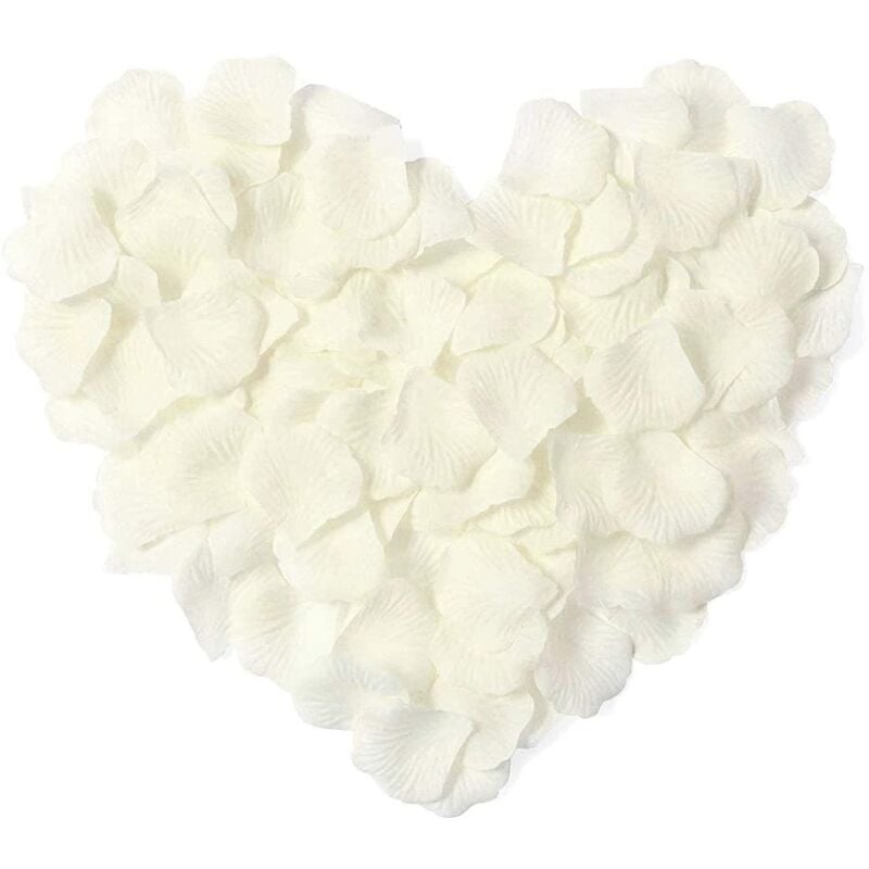 Shatchi - 100 Ivory Silk Rose Petals Confetti Anniversary Party Wedding Party Decorations