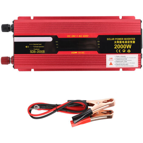 2000W 12V/220V Tragbarer Solarwechselrichter für Zuhause mit LCD-Bildschirm
