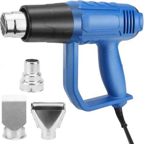 2000W Décapeur Thermique professionnel , Kit de Pistolet thermique avec 2 niveaux de chauffage de 300℃ et 600℃, protection contre la surchauffe, pour décapage, soudure et rétrécissement(3 buse