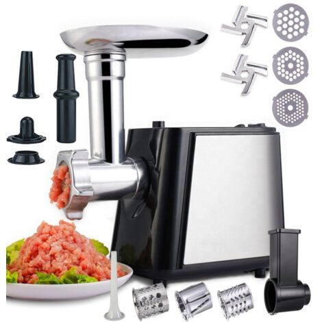 2000W Electric Meat Grinder, 3 in 1 Electric Meat Grinder with 3 Grinding Plates, Kubbe and Sausage Attachment