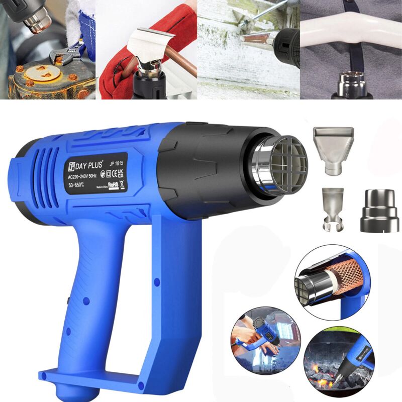 Image of 2000W Heißluft-Heißluftpistole Dual Temperatur Power Tool 3 Düsen Heizgerät für Werkstatt