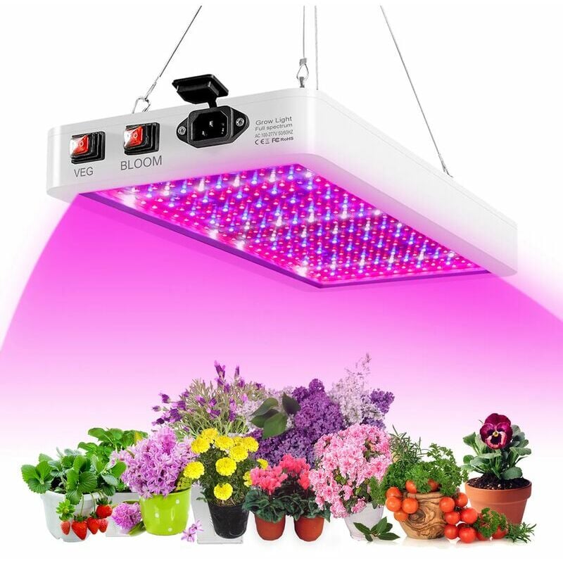 2000W LED élèvent la lumière pour les plantes d'intérieur 312 LED spectre complet Veg et Bloom double interrupteur IP65 étanche plante suspendue