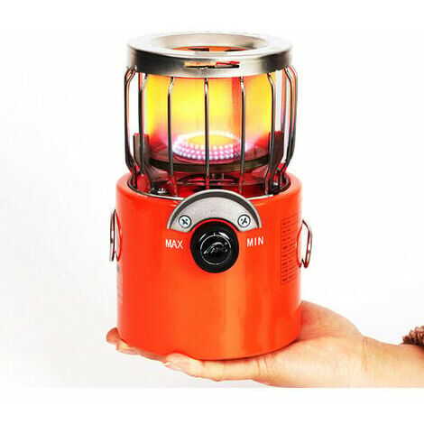 2000W Mini calentador de gas portátil Estufa de camping Estufa de calefacción para cocinar Senderismo Pesca en hielo Camping Senderismo, Orange,