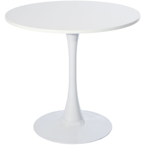 main image of "2007 Mesa de comedor redonda blanca de 4 plazas"