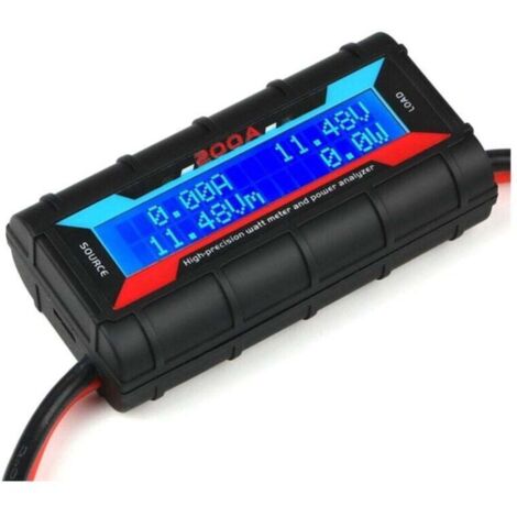 200A Analyseur de Puissance Haute PréCision WattmèTre Consommation Batterie Moniteur Performance avec RéTroéClairage LCD pour RC