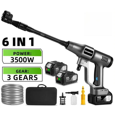 200Bar nettoyeur haute pression électrique sans brosse 3 vitesses sans fil voiture nettoyage jardin outil d'irrigation pour Makita batterie broche(Avec 2 batteries)