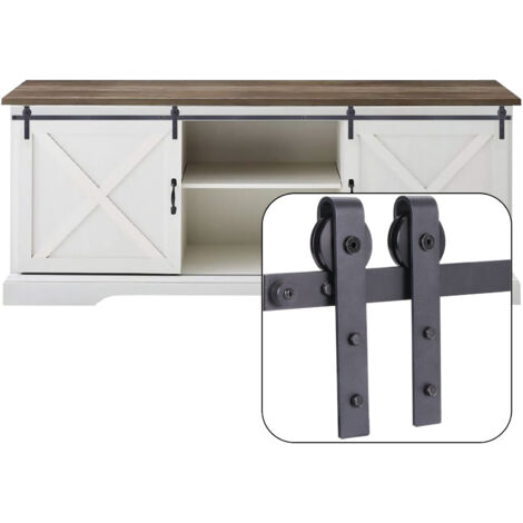 200CM/6.56FT Quincaillerie Kit de Rail pour Porte Double Coulissante Mini Rail Porte Coulissante pour Placard