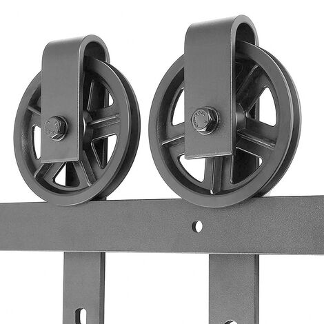 200cm Schiebetürbeschlag Schiebetürsystem set ,Schwarz Schiebetür Montageset