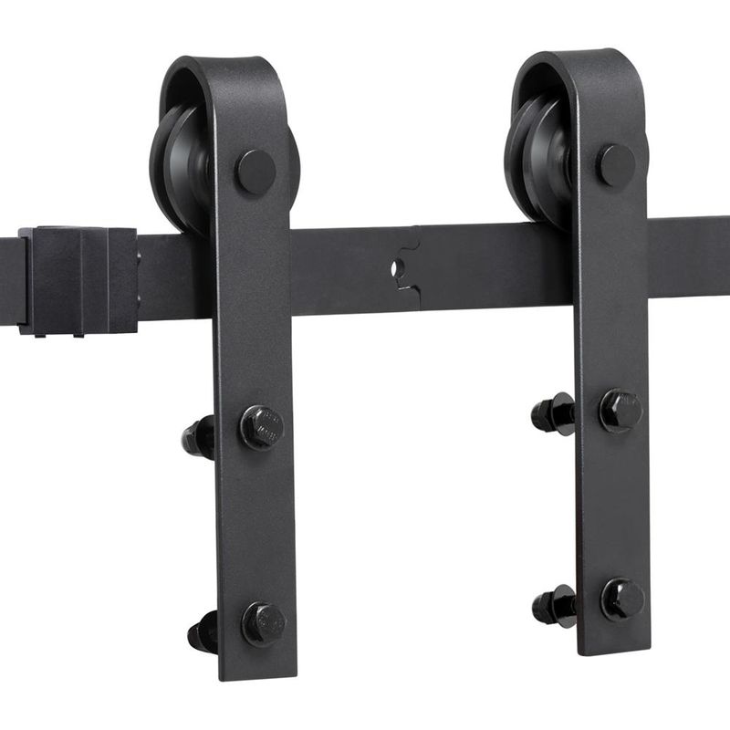 200cm Schiebetürsystem Set Schiebetürbeschlag Zubehörteil für Holztüren inklusive Laufschiene