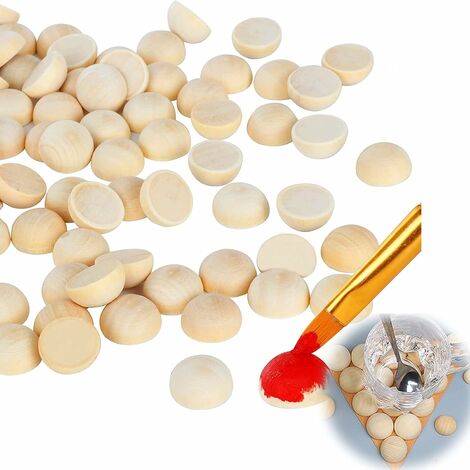 200er-Pack unbehandelte gespaltene Holzkugeln natürliche halbe Holzkugeln zum Basteln von DIY-Projekten für Kinder