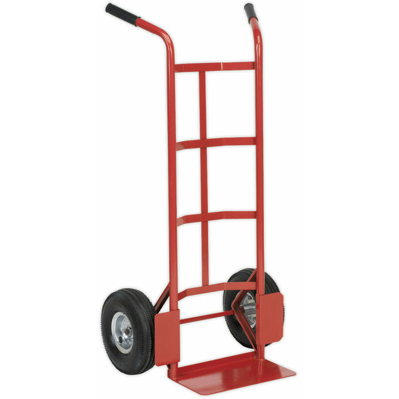 Loops - 200kg Heavy Duty Sack Truck & 250mm Pneumatic Tyres - Deep Foot For Larger Boxes