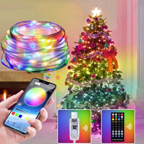 200LED Outdoor String Lights, 25M/8Modes,Waterproof PVC, USB Outdoor String Lights with Remote Control and Timer, for Indoor/Outdoor, Christmas Party, Balcony, Wedding, Party [Energy Class A+++]