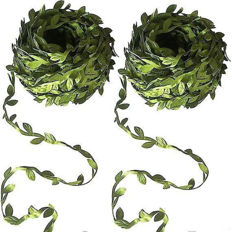 (200m Par Paquet) Vigne Artificielle Faux Plante Suspendue Feuille Ruban Feuille Vignes Garni Feuille Rotin Diy Guirlande Feuille Verdure Ruban Dc