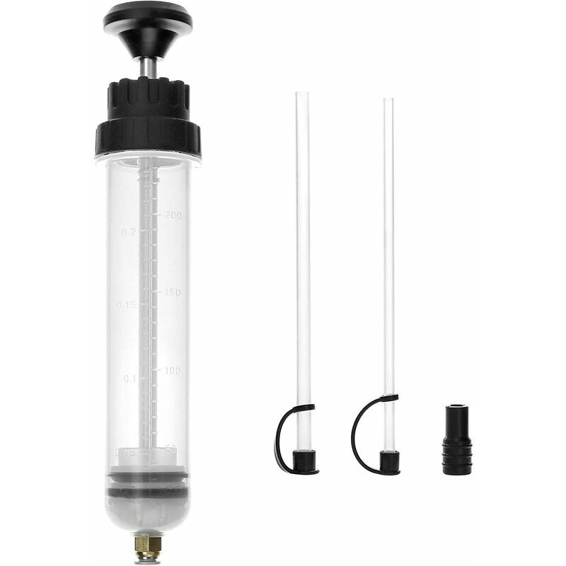 200ML / 0.21Qt. / Seringue à ventouse d'huile 7OZ, vidange d'huile de liquide de frein de voiture, extracteur d'huile pour engrenages et de liquide