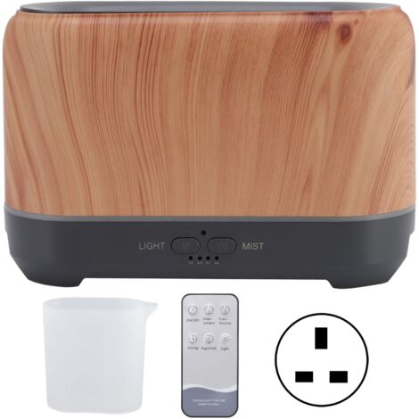 200ml Humidifier ABS 24V 8W Aroma Diffuser LED Flame Lamp Air Mist Maker with Remote Control 100‑240V UK Plug
