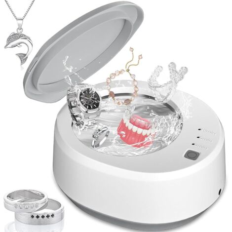 200ml Nettoyant Ultrasonique Pour Prothèses Dentaires, Gris, Nettoyant Ultrasonique Portable Avec Lampe Uv, 45khz, 3 Modes De Temps, Capable De Nettoyer Les Broches, Bijoux, Bagues