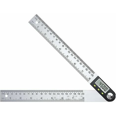 200mm/300mm/500mm Digital Angle Finder, 0-360° Digital Inclinometer Stainless Steel Protractor Ruler for Wood Construction Repair