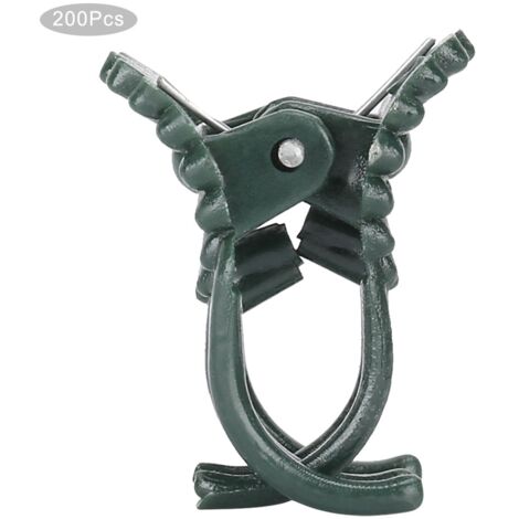 200Pcs Flower Shaped Plant Clip Orchid Stems Fixing Support Clips Garden Tool AccessoriesGreen