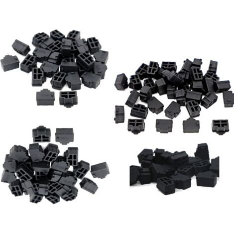 200PCS Hub Port RJ45 Anti-Poussière Capuchon Protecteur Plug Noir Silicone Ethernet