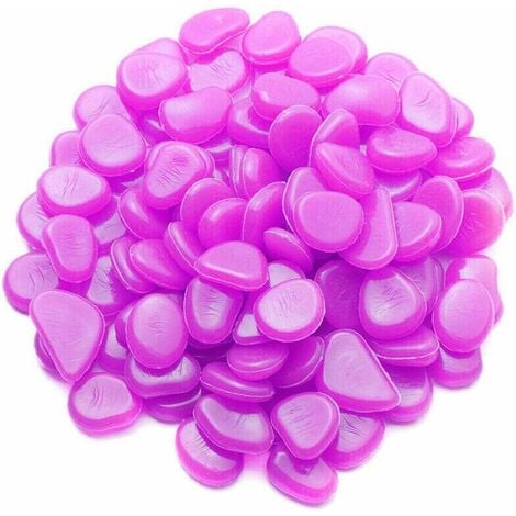 HÉLOISE 200Pcs Luminous Stone Luminous Pebble Pebbles Glow in the Dark Pavers for Home Garden Walkway Aquarium Patio Lawn Decorative Purple