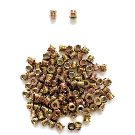 200pcs Socket Screws M6 x 10mm Threaded Hex Nut Insert Screws for Woodworking Furniture Leg Stopper Nuts