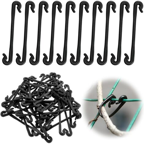 ERSANDY 200PCS Tomato Clip Plant Climbing Tomato Clips 200Pcs Tomato Support Hooks Grape Vine Clips Vine Hooks for Fruit Grape Vine Fixing Gardening Tools (Black)