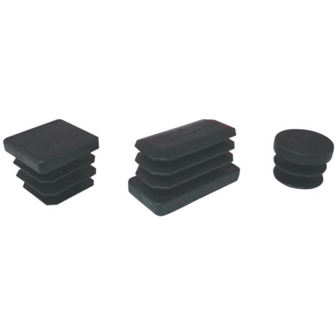 200PZ PUNTALI ALETTATI QUADRATI 25X25 MM PLASTICA NERO