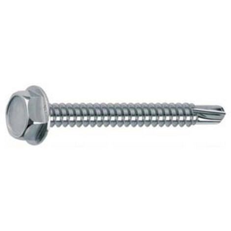 200PZ VITE TIRAFONDI PER METALLO AUTOPERFORANTE ACCIAIO ZINCATO BIANCO -  mm.5.5X45