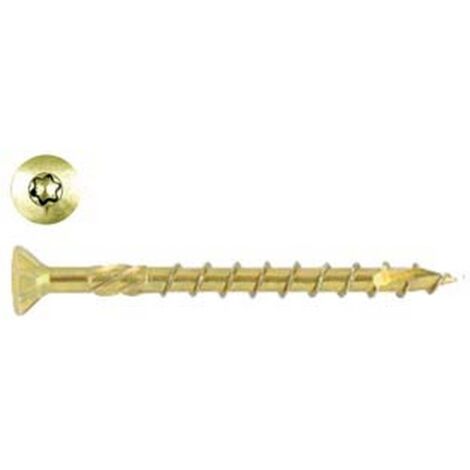 200PZ VITI TRUCIOLARE TESTA SVASATA TORX ACCIAIO ZINCATO GIALLO  mm4x70 filetto