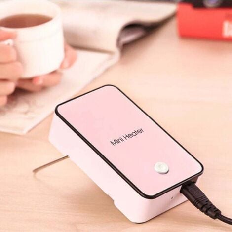 200W Mini Portable Heater, Small Desktop Electric Heater, 220V, Safe and Energy Saving, Suitable for Office, Bedroom, Etc. (Pink)