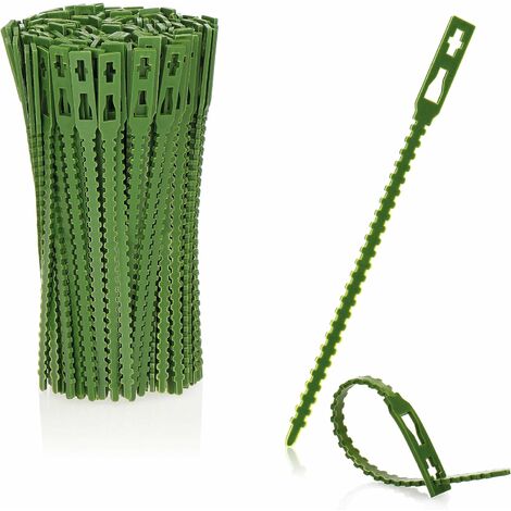 200x Liant végétal en Plastique Vert - stabiliser Les Plantes - Pinces à Plantes - Attache tuteur Plante (13 cm)