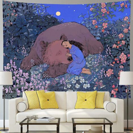 200x150cm Champignons Bohme Mandala Tenture Murale Tapisserie Pour La Nature Dcorations Couvre-lit Courverture Pour La Maison Salon Chambre Dortoi