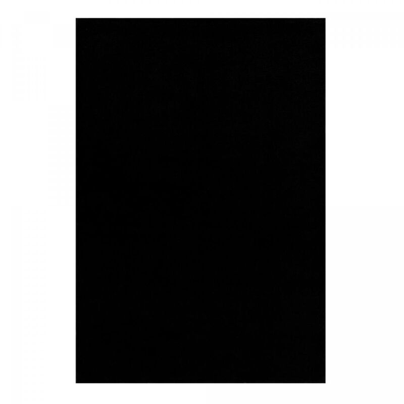 Tapis salon et chambre 140x200 noir rectangle tissé motif uni NOSSA