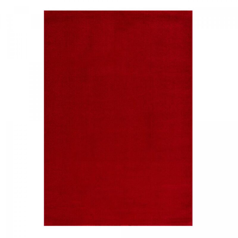 Jadorel - Tapis salon et chambre 120x170 rouge rectangle tissé motif uni nossa