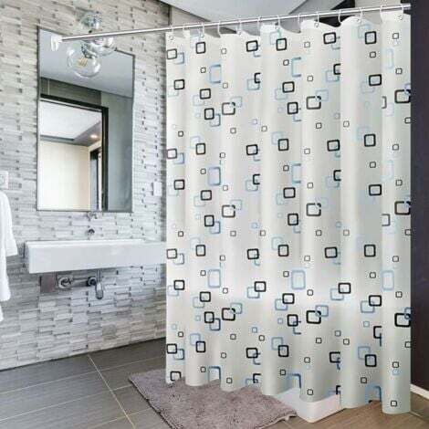 200x200cm Rideau de douche, doublure de rideau de douche avec crochets et boucles, anti-moisissure, anti-bactérien, imperméable et lavable, adapté aux salles de bains.