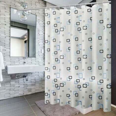 200x200cm Rideau de douche, doublure de rideau de douche avec crochets et boucles, anti-moisissure, anti-bactérien, imperméable et lavable, adapté aux salles de bains.