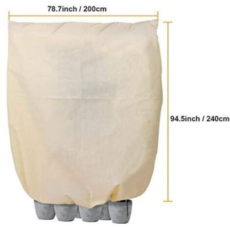 (200x240cm)Housse Hivernage pour Plantes Voile Hivernage Plante Housses de Protection Non-Tissé Beige