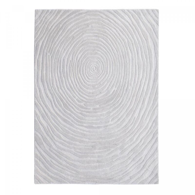 Tapis salon et chambre en laine 120x170 crème fait à la main motif faux uni iz