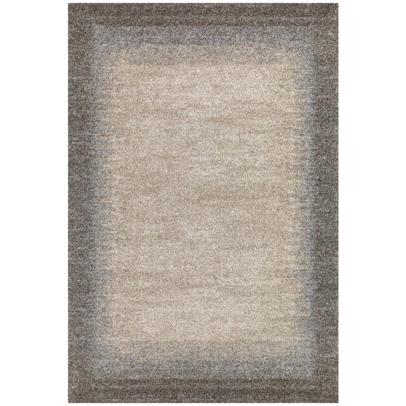 Dezenco - Tapis salon et chambre 80x150 marron rectangle tissé motif faux uni unilegant