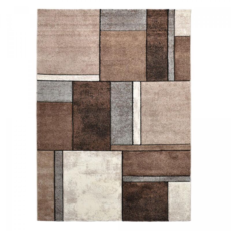 Unamourdetapis - Tapis salon et chambre 160x230 beige rectangle tissé motif géométrique geome